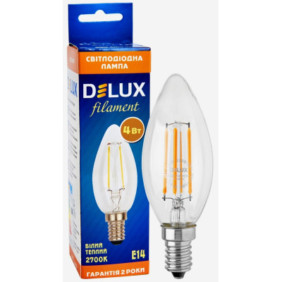 Светодиодная лампа Delux BL37В 4Вт filam 2700К 220В Е14