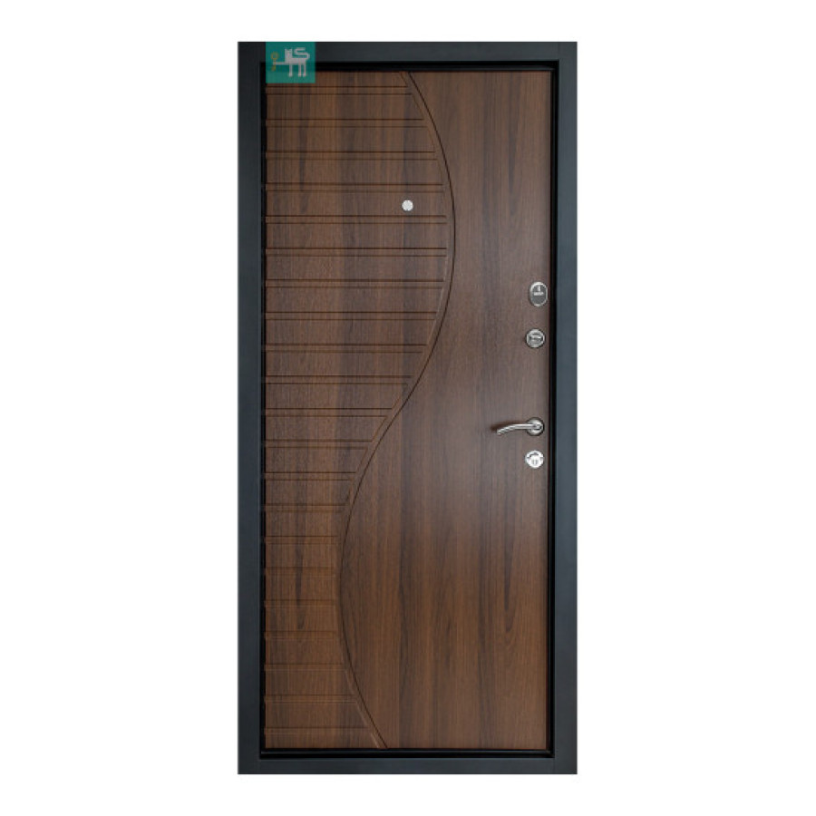 Дверь входная МДФ/МДФ ПК-23+К ГОРЕХ БЦ ІІІ (860R) 100 кале/сап/ночн/ с ручкой - фото 2