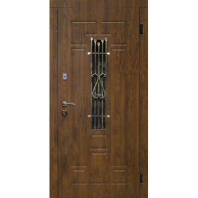 Дверь Galicia СБ-237 (прямая ковка) Стандарт+ дуб темный 1200Пр/Ручка AVERS 1493CR 1247-1шт.