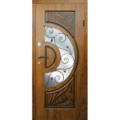 Дверь входная Т-2.23 960 ковка 4 мод (223) Полимер корч/термо дуб брон+платин Л