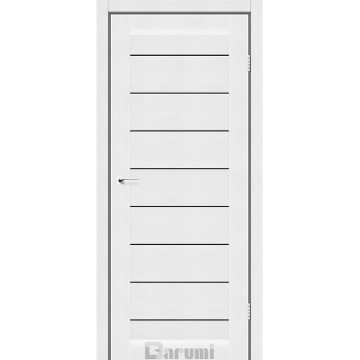 Дверь межкомнатная LEONA 80 белый текстурный стекло черное