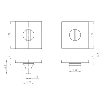 Накладная-поворотник Punto BK6 ARC BL-24 черный