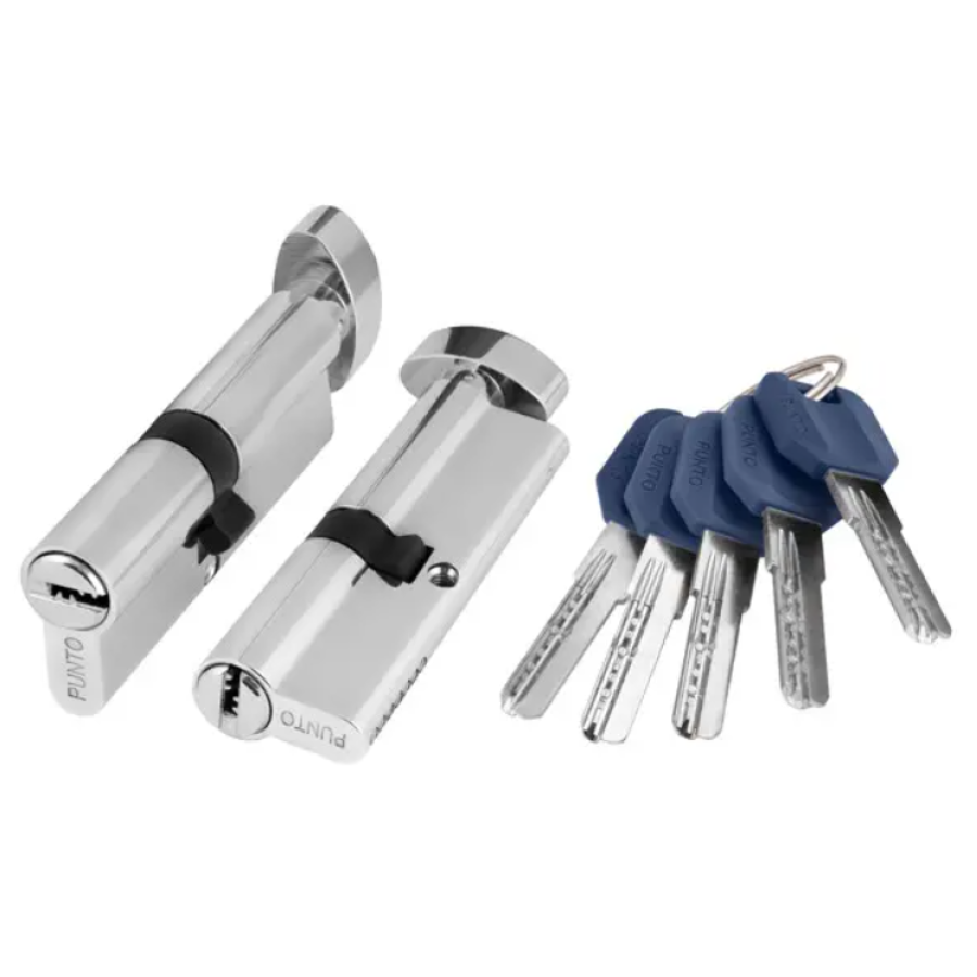 Целиндровый механизм Punto с верт.Z402/60mm (25+10+25) CP хром 5кл - фото 1