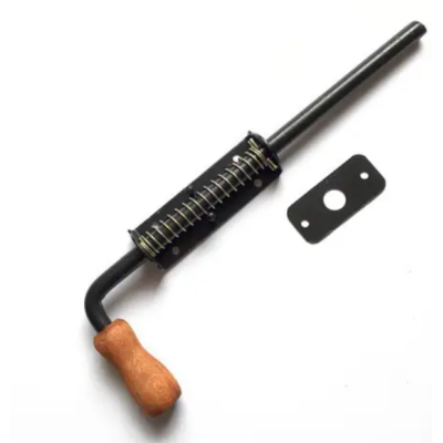 Засов гаражный черный, на пружине 33см