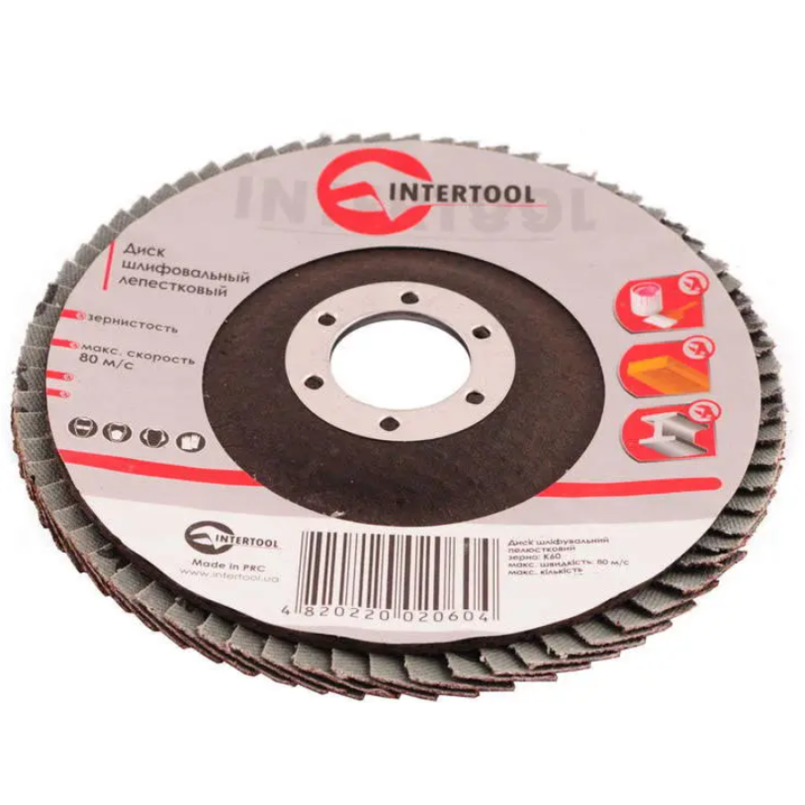 Диск пелюстковий торцевий Intertool 125мм хР80 - фото 1