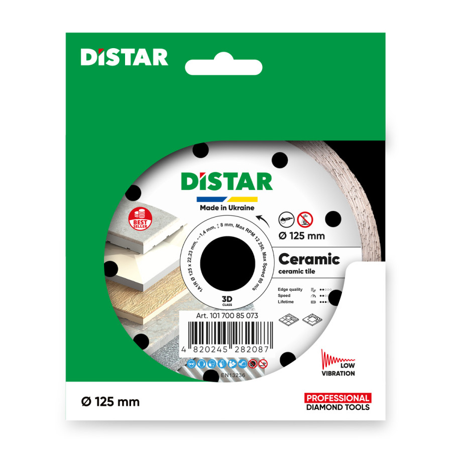 Круг алмазний DiStar форми 1А1R Ceramic 125*1.4*8*22,23мм - фото 4