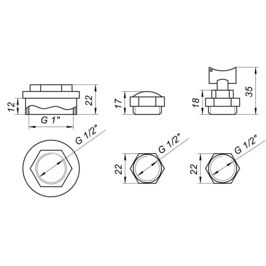 Набор для подключения алюм. радиатора Cristal 1/2 - фото 2