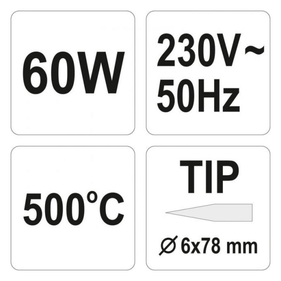 Паяльник мережевий YATO, P= 60 Вт, макс. t= 500°C - фото 3