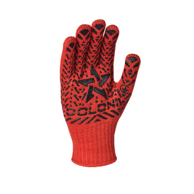 Перчатки красные с черным ПВХ рисунком Звезда 4040