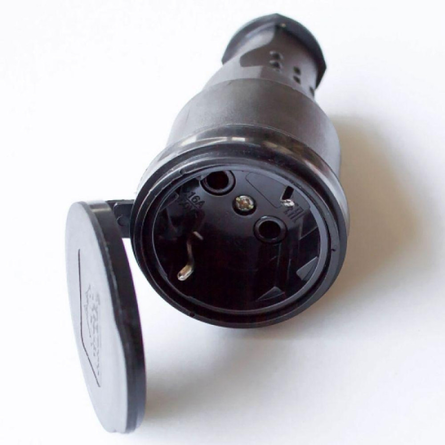 Гнездо штепсельное RH Waterproof с/из черное IP44 HN-022032N - фото 2