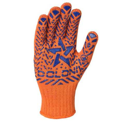 Перчатки со звездой ПВХ оранжевые 564