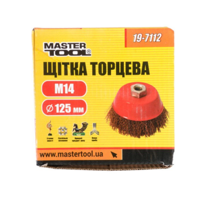 Щітка торцева Mastertool - 125мм рифлена