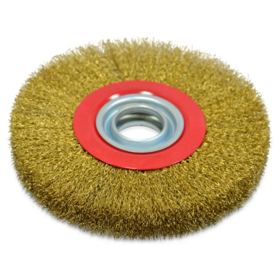 Щетка крацовка утолщенная дисковая, латунная, 200х32мм Spitce | 18-075