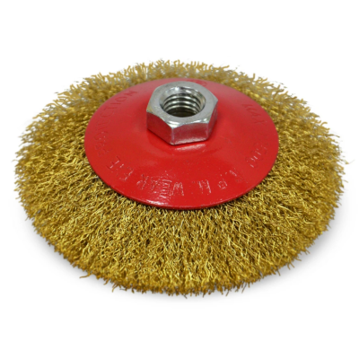 Щетка крацовка круговая, латунная, 100мм Spitce | 18-102