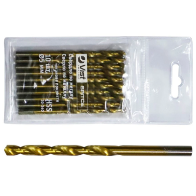 Сверло по металлу НSS, с титановым покрытием, 5,5мм, 10шт Spitce | 20-245