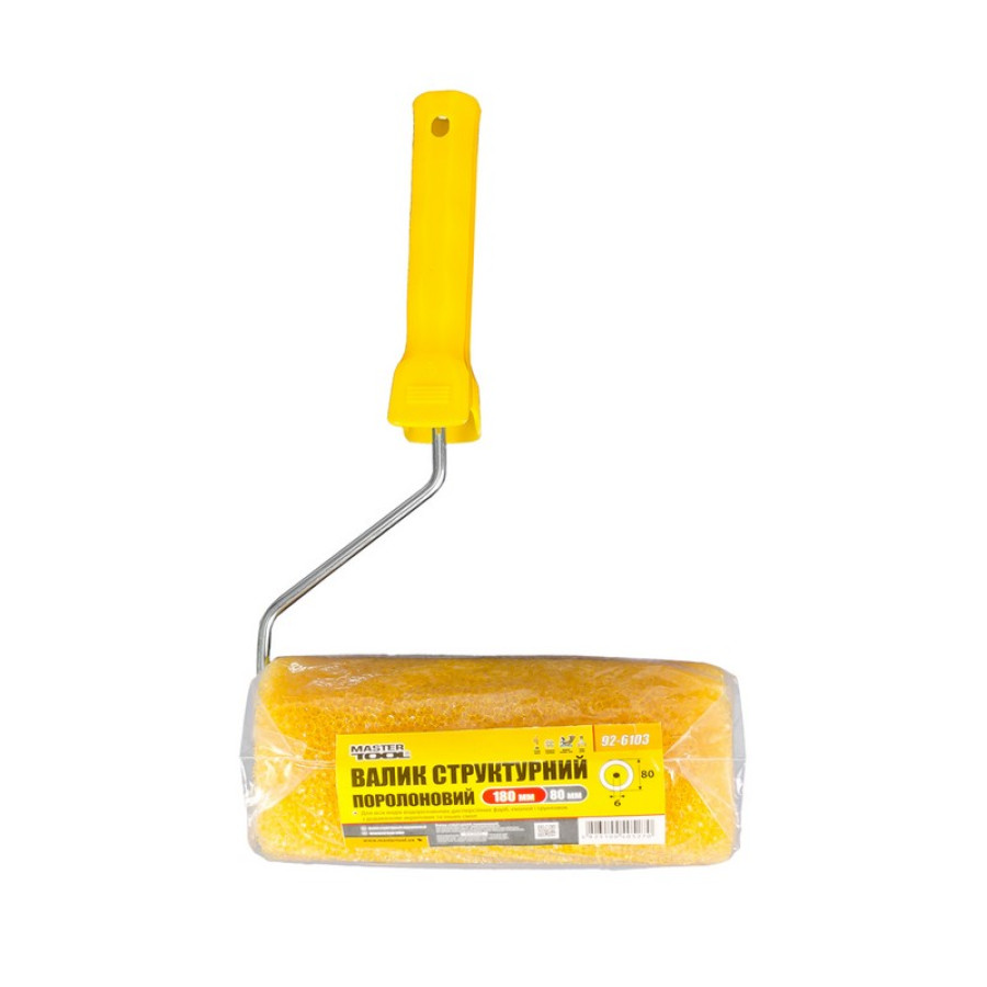Валик структурний поролонований Mastertool-80-х 180 мм з ручкою - фото 3