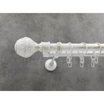 Карниз 2,40 двойной Белое золото гоа+рулло Д25+16