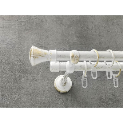 Карниз 2,40 двойной Белое золото колозео+рулло Д25+16