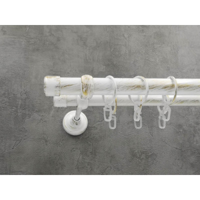 Карниз 2,40 двойной Белое золото рулло+рулло Д25+16