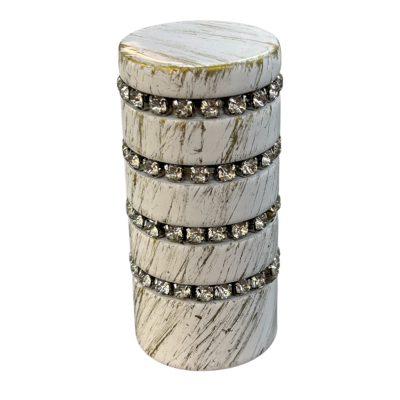 Насадка "Cardinal" D25 белое золото цилиндр с кристаллом