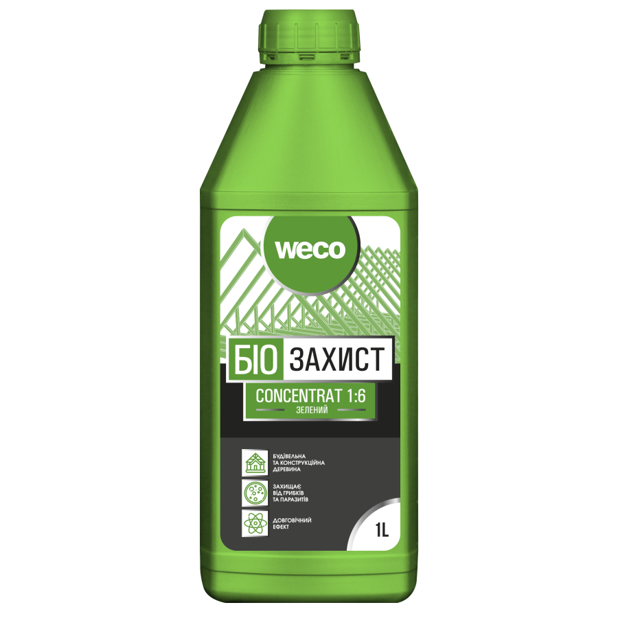 Биозащита Weco концентрат 1:6 зеленый 1л - фото 1