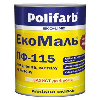 ЭкоМаль Polifarb ПФ-115 темно серая 0,9 кг