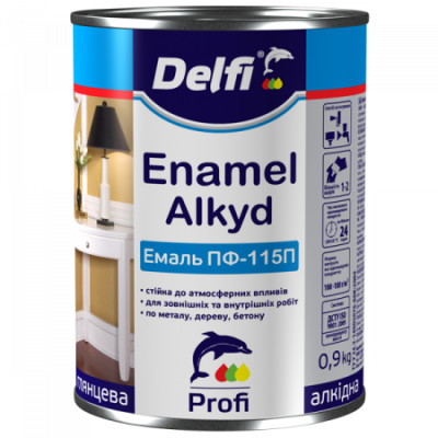 Емаль Delfi алкідна ПФ-115 світлий горіх 0,9кг