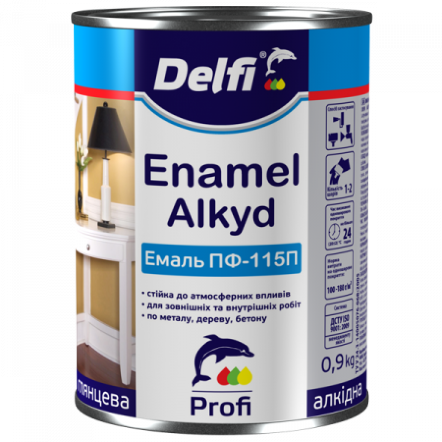 Емаль Delfi алкідна ПФ-115 світлий горіх 0,9кг - фото 1
