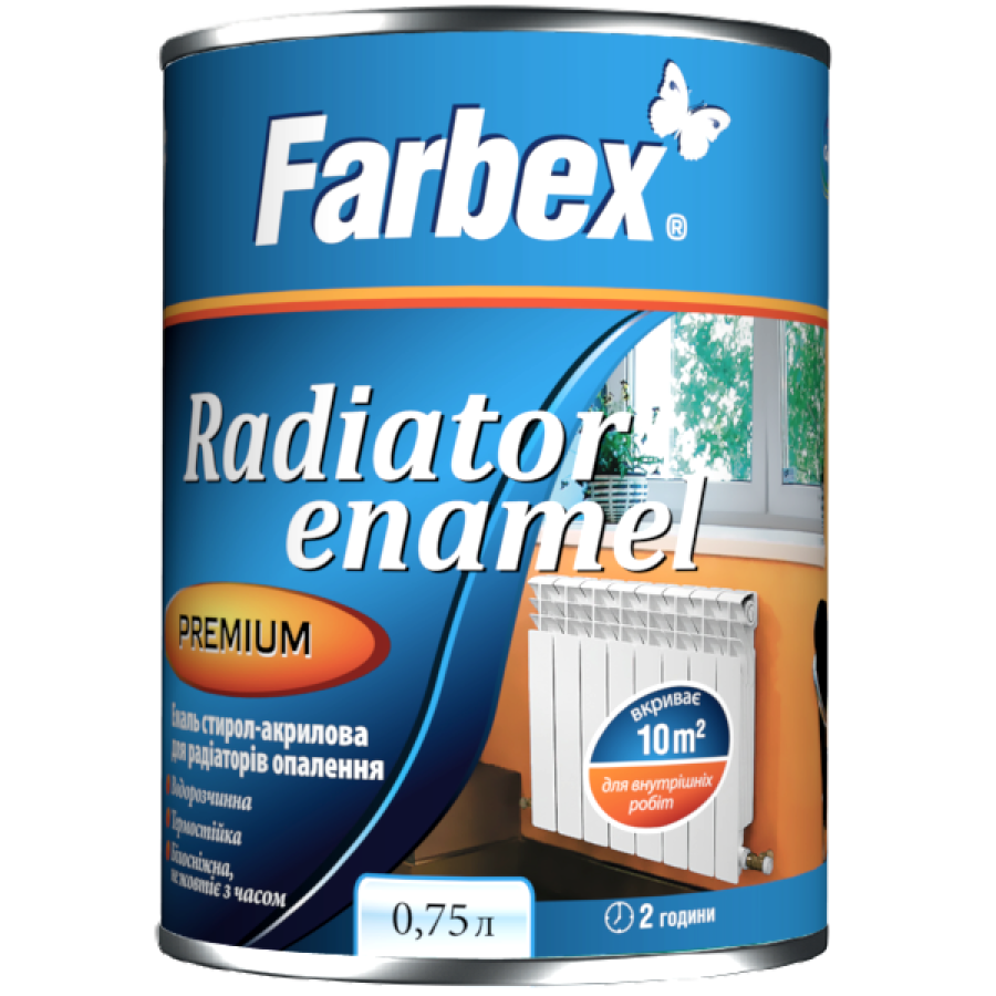Емаль акрилова для радіаторів опалення ТМ Farbex 0,75л - фото 1