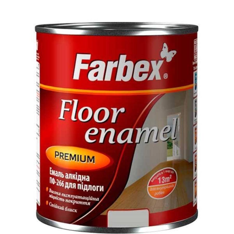Емаль алкідна ТМ Farbex ПФ-266 жовто-коричнева 0,9 кг - фото 1