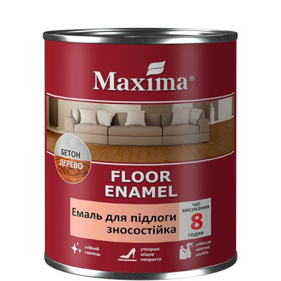 Эмаль для пола TM Maxima ПФ-266 износостойкая глянцевая, желто-коричневая 0,7 кг