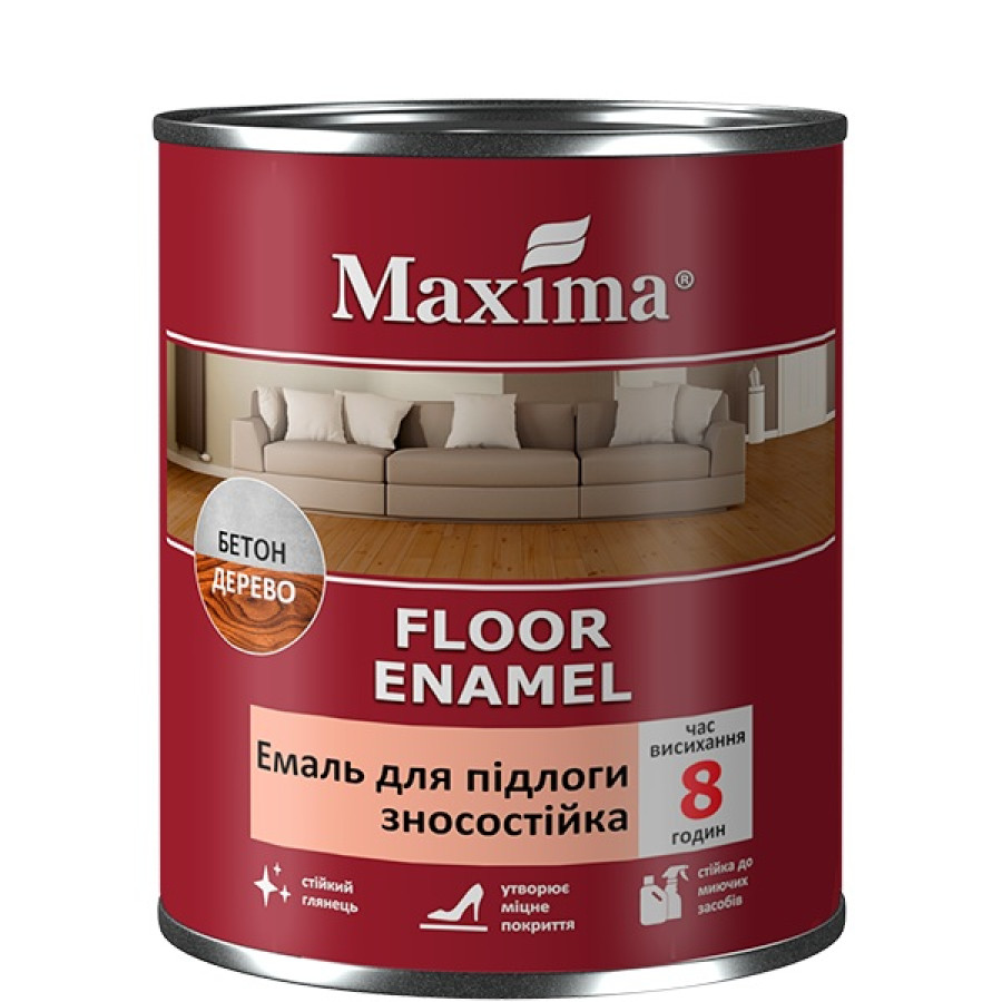 Эмаль для пола TM Maxima ПФ-266 износостойкая глянцевая, желто-коричневая 0,7 кг - фото 1