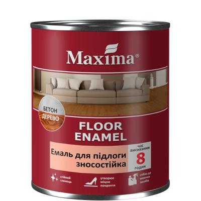 Эмаль для пола ТМ Maxima ПФ-266 износостойкая глянцевая, желто-коричневая 2,3кг.