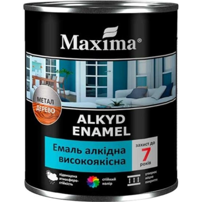 Емаль ТМ Maxima високоякісна біла глянсова 0,75л