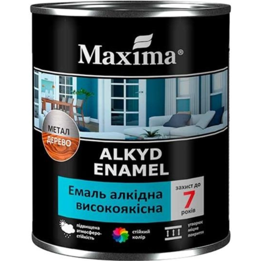 Емаль ТМ Maxima високоякісна біла глянсова 0,75л - фото 1