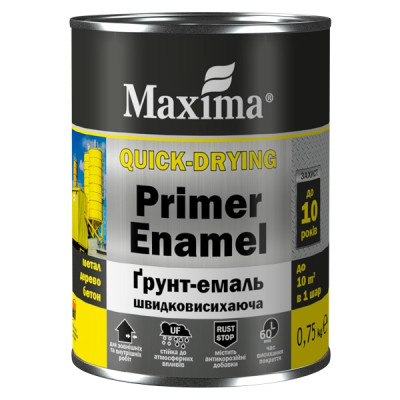 Грунт-емаль ТМ Maxima швидковисихаюча, сіра 0,75кг