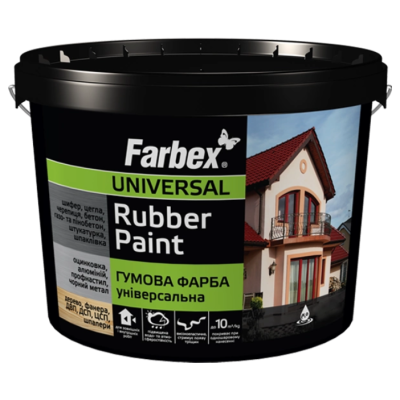 Краска резиновая ТМ Farbex универсальная графит 6кг