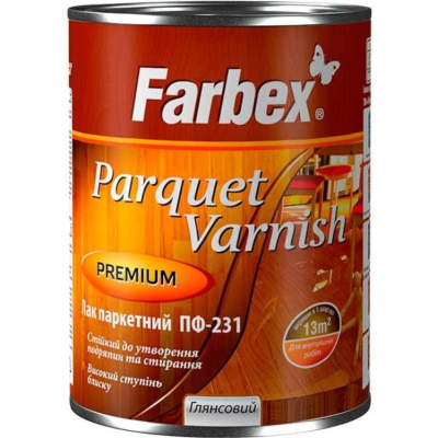 Лак паркетный ТМ Farbex ПФ-231 алкидный глянцевый 0,75л