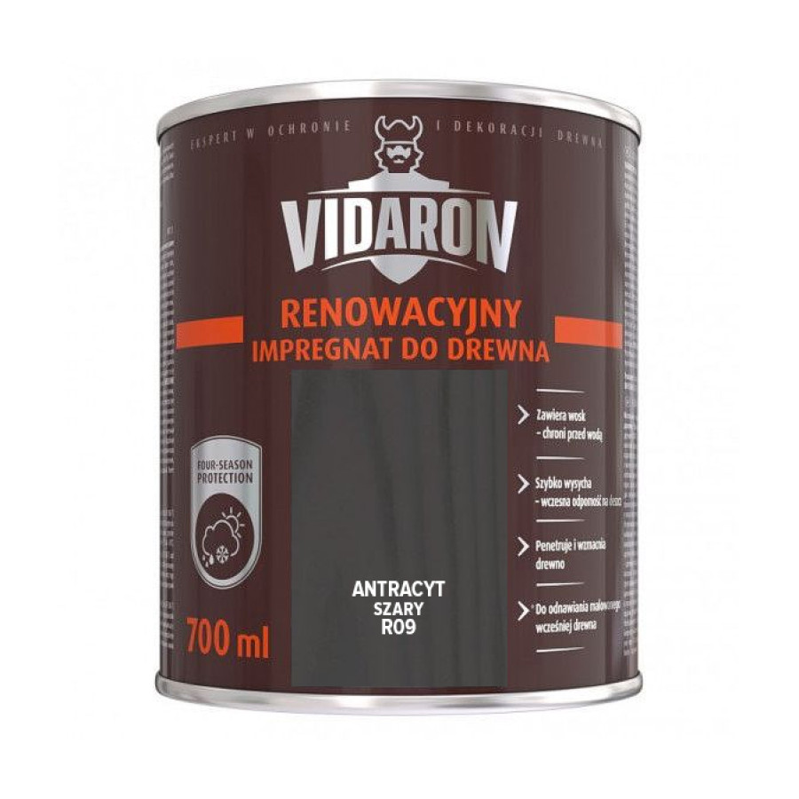 Просочення Vidaron Імпергрунт реноваційний антрацит матовий R09 0,7л - фото 1