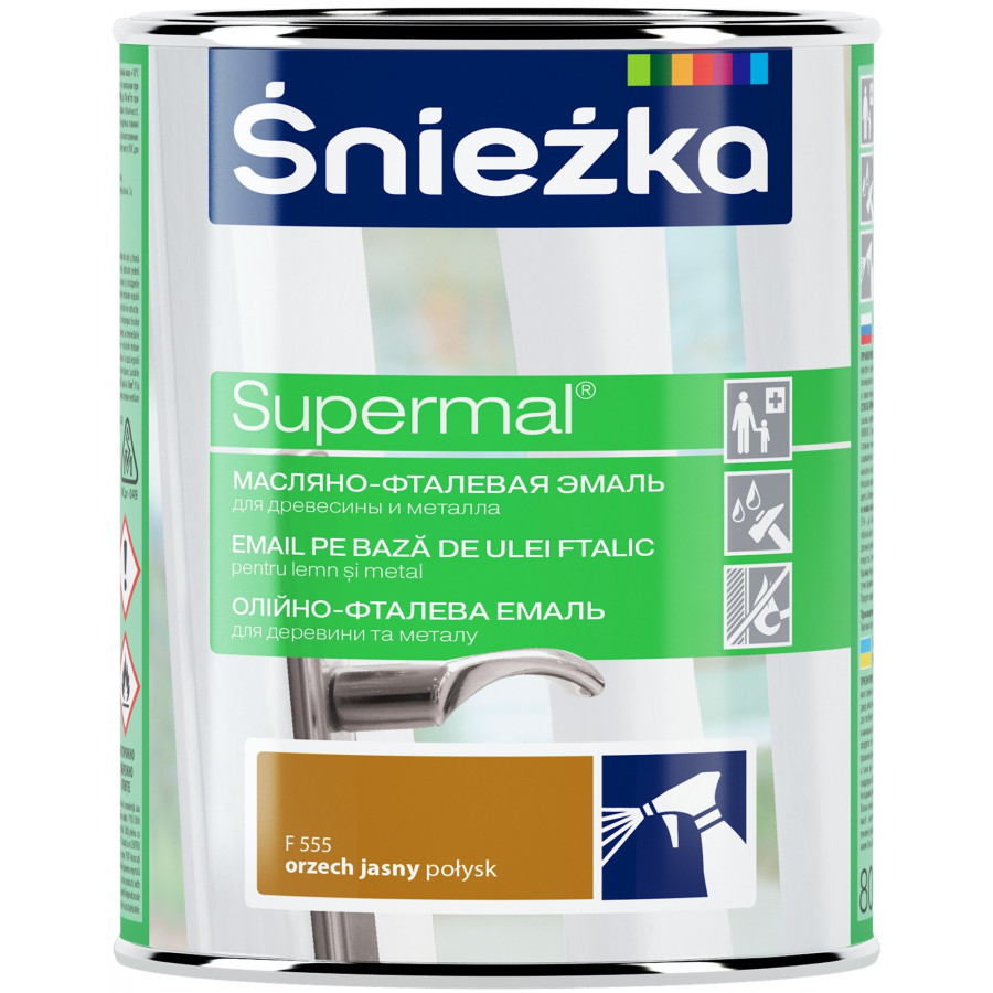 Емаль для дерева та металу Sniezka Supermal горіх посередній 1л - фото 1