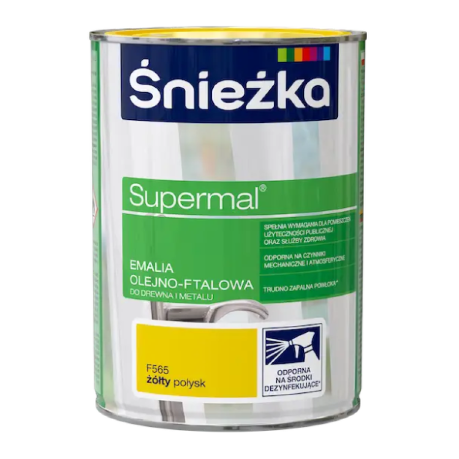 Емаль для дерева та металу Sniezka Supermal жовта 0,8л. - фото 1