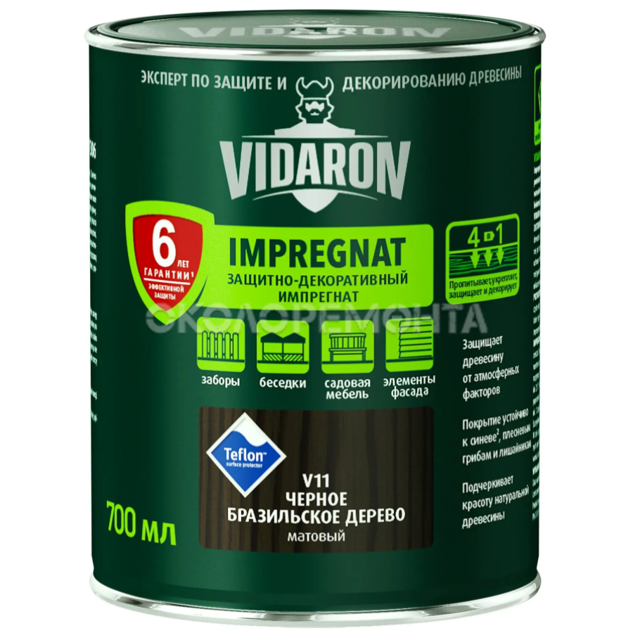 Захист для деревини Vidaron Імпергрунт чорна бразильське дерево L11 0,7л - фото 1
