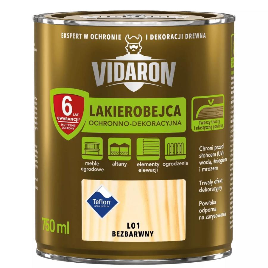 Захист для деревини Vidaron Лакобейц безбарвний L01 0,75л - фото 1