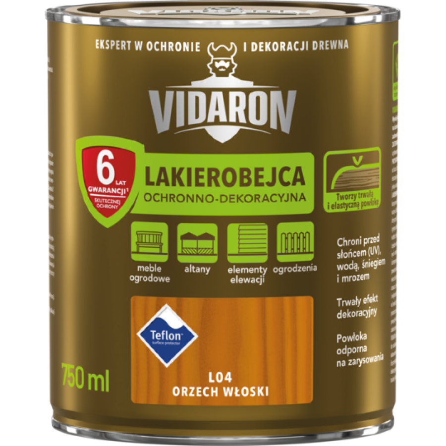 Захист для деревини Vidaron Лакобейц грецький горіх L04 0,75л - фото 1