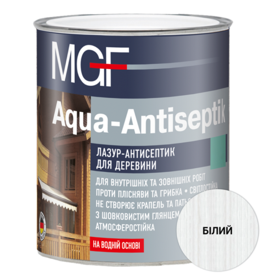 Пропитка для дерева MGF Aqua-Antiseptik белый 0,75л - фото 1