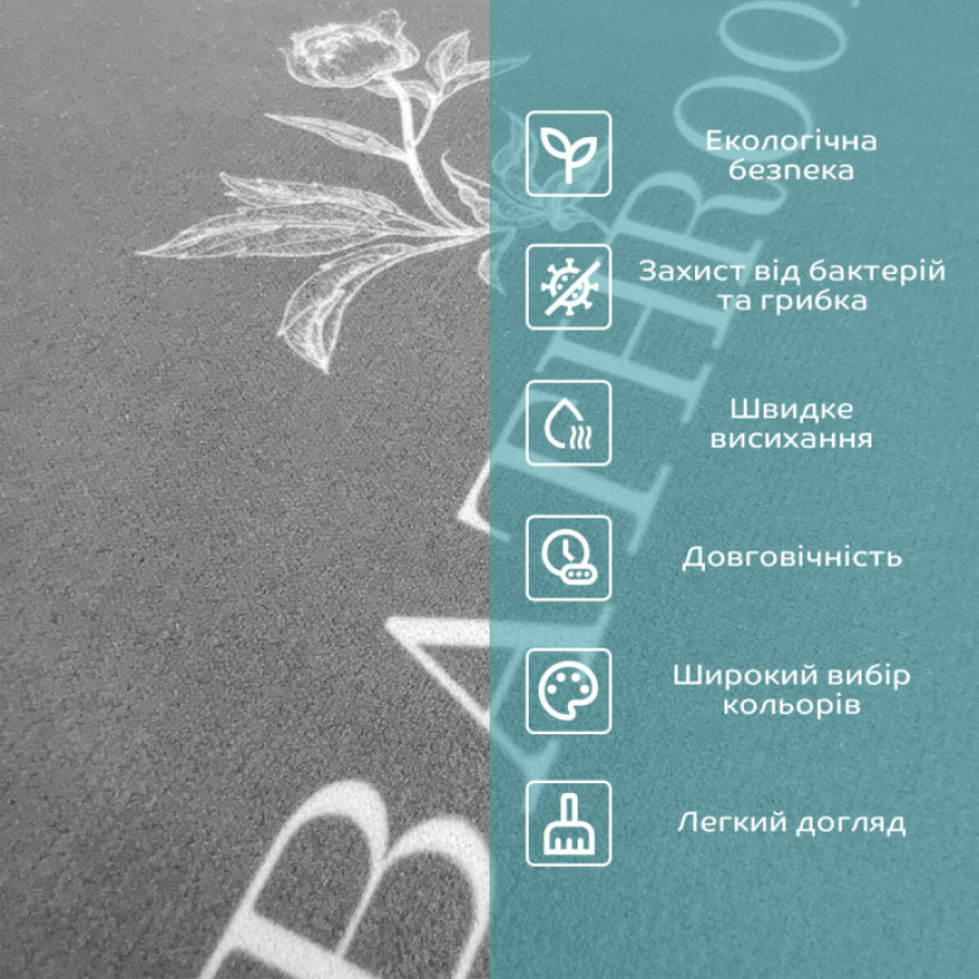 Вологопоглинаючий коврик сірий 
