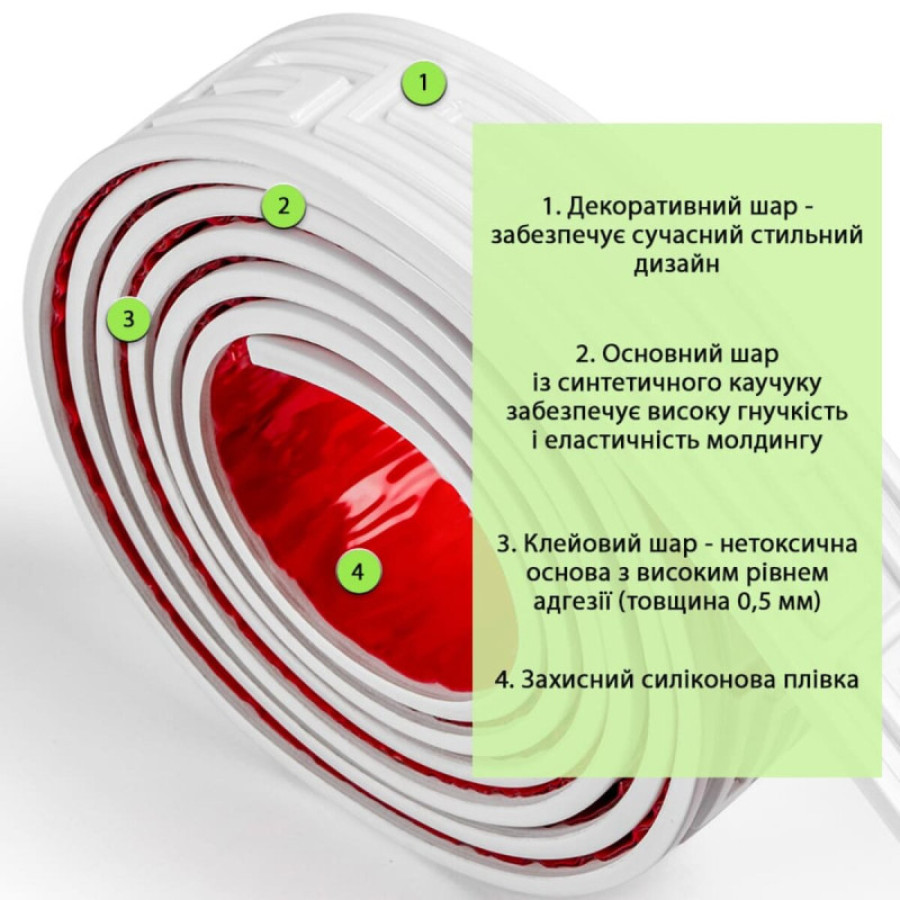 Молдинг 3000*50*6мм Білий SW-00002687 - фото 3