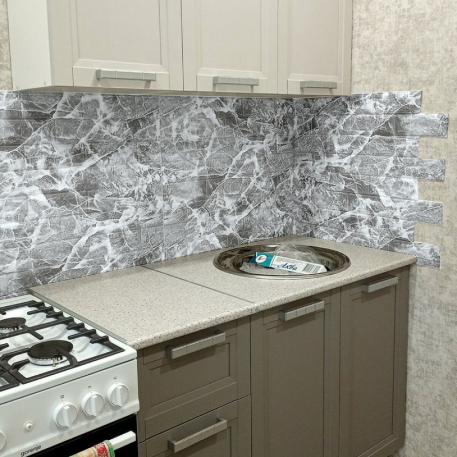 Панель стінова 3D 061-3 МРАМОР ЧОРНИЙ В РУЛОНІ 3080*700*3мм SW-00001395 - фото 6