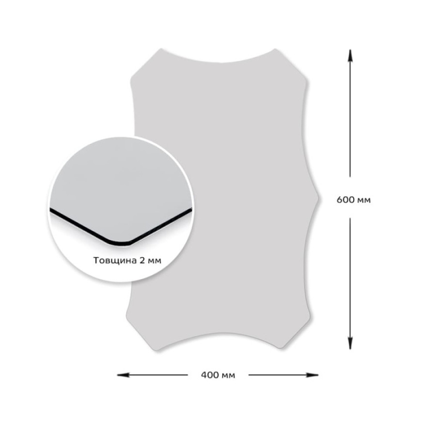 Дзеркальна наклейка (акрил) 400*600мм*2мм Silver SW-00001521 - фото 3