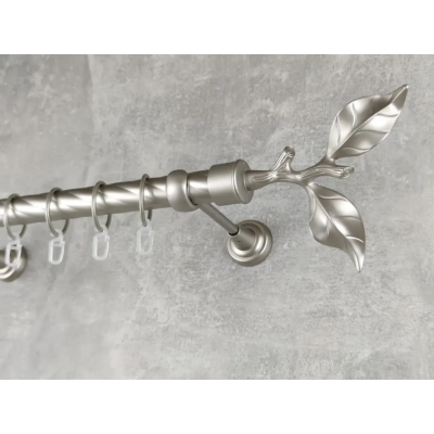 Карниз "Cardinal" D19/16 раздвижной 1,6-3,1м сатин никель лист розы одинарный